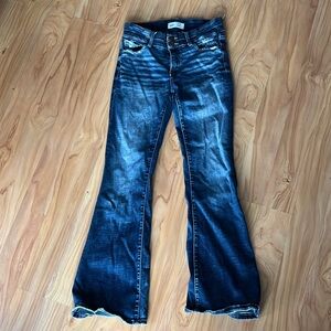 BKE Distressed Payton Mid Rise Flares